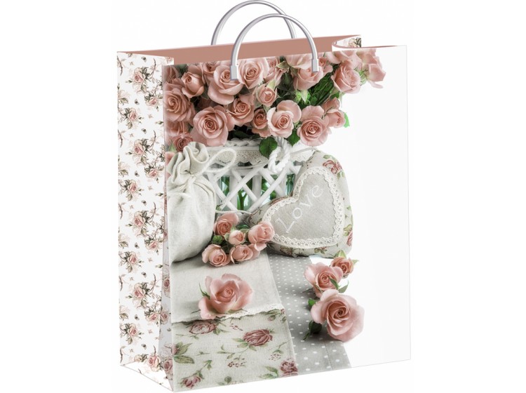 Мешок мягкий пластик 300*400 (140мкр) Кремовые розы